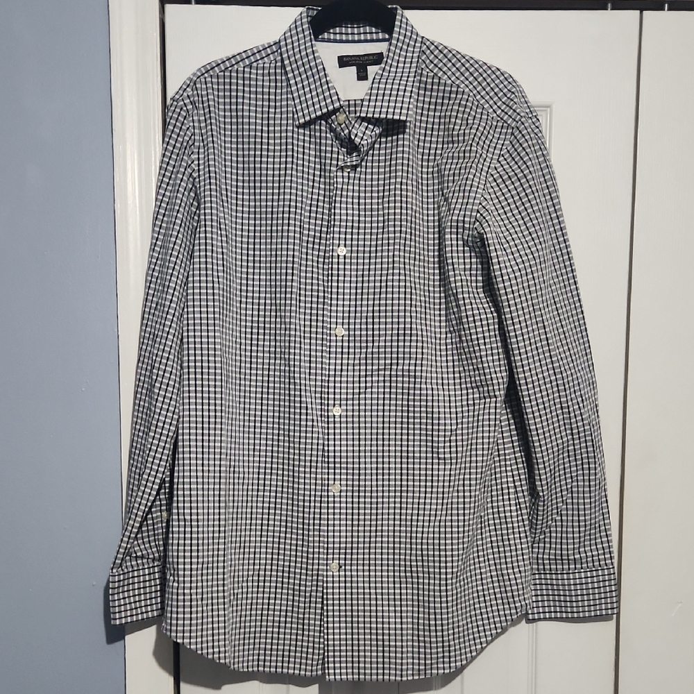 Banana Republic Black and White Checkered Shirt